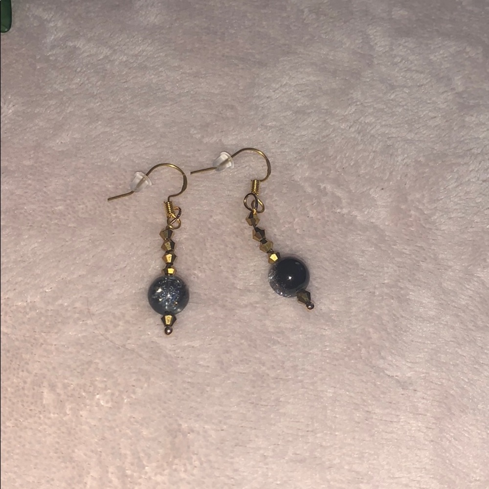 Gold and black earrings